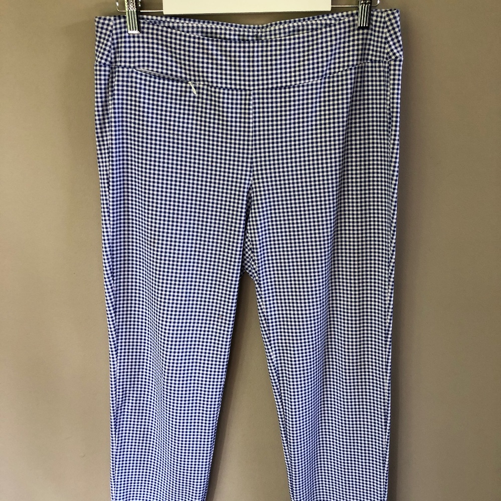 J McLaughlin Royal Blue Checkered Pants Size L